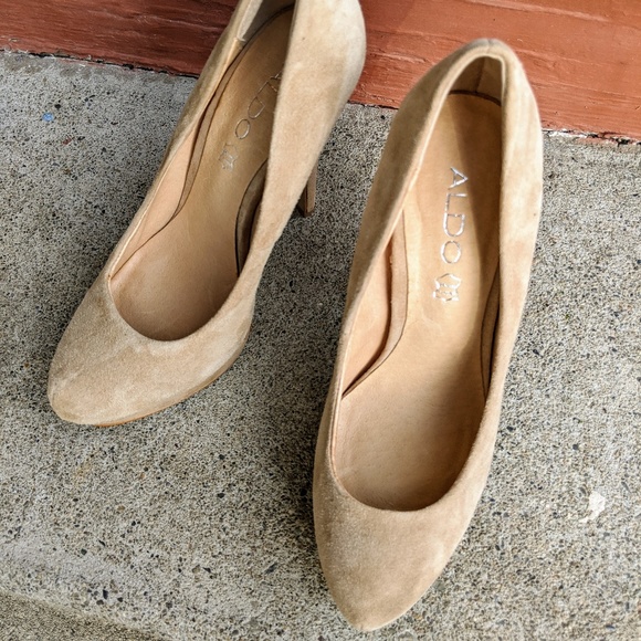 Aldo Tan Suede Platform Heels, Size 7.5, 38 EU - Picture 2 of 5